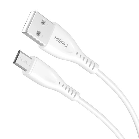 HEPU HP-417 Venus USB - Micro USB QC3.0 3.1A Şarj Kablosu 1mt Beyaz ürün görseli 1