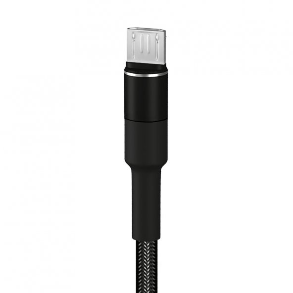HEPU HP-414 Solid USB - Micro USB QC3.0 3.1A Şarj Kablosu 1mt Siyah - Resim 2
