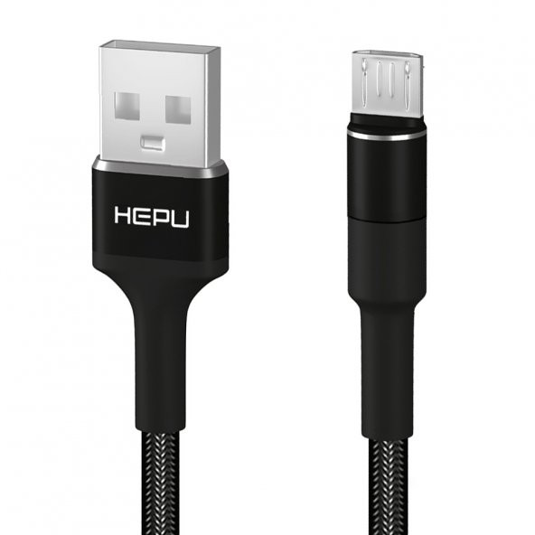 HEPU HP-414 Solid USB - Micro USB QC3.0 3.1A Şarj Kablosu 1mt Siyah - Resim 3