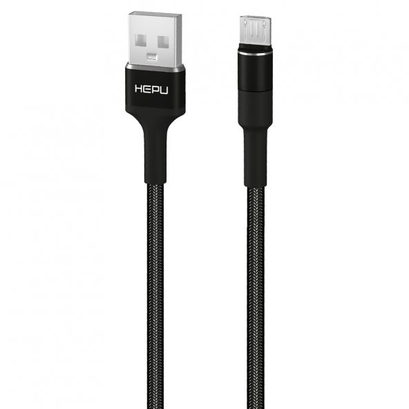 HEPU HP-414 Solid USB - Micro USB QC3.0 3.1A Şarj Kablosu 1mt Siyah - Resim 4