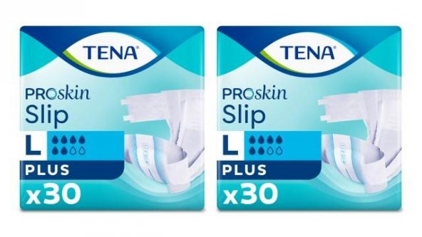 Tena Proskin Slip Plus 6 Damla Büyük Boy Large Belbantlı Hasta Bezi 30Lu 2 Paket / 60 Adet ürün görseli 1