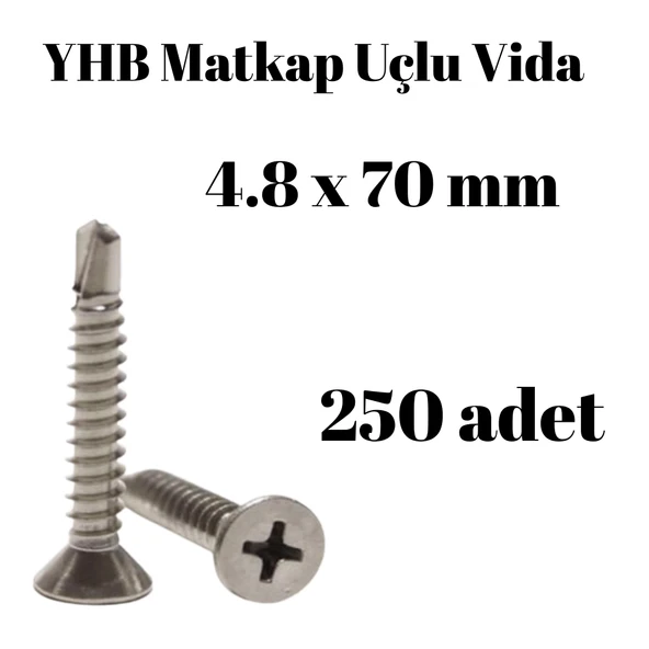 Matkap Uçlu Vida YHB 4.8x70 250'li Paket ürün görseli 1