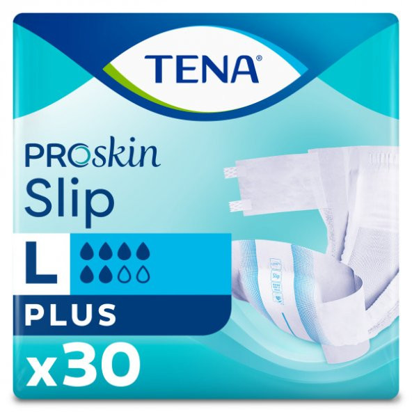 Tena Proskin Slip Plus 6 Damla Büyük Boy Large Belbantlı Hasta Bezi 30Lu 3 Paket / 90 Adet ürün görseli 1