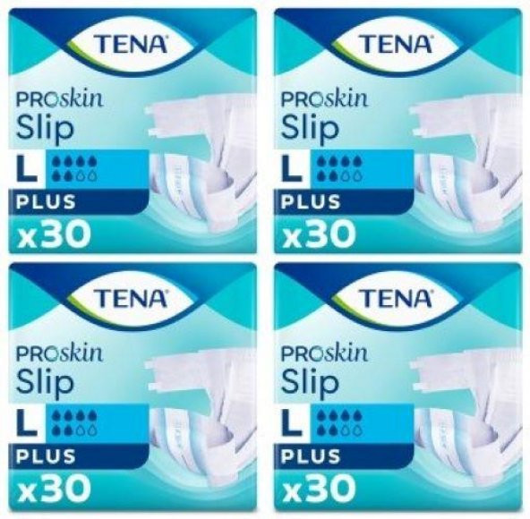Tena Proskin Slip Plus 6 damla Büyük Boy Large Belbantlı Hasta Bezi 30lu 4 paket / 120 adet ürün görseli 1