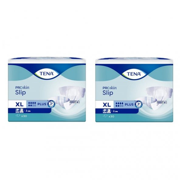 Tena Proskin Slip Plus 6 damla Ekstra Büyük Boy Xlarge Belbantlı Hasta Bezi 30lu 2 paket / 60 adet ürün görseli 1