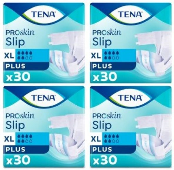Tena Proskin Slip Plus 6 damla Ekstra Büyük Boy Xlarge Belbantlı Hasta Bezi 30lu 4 paket / 120 adet ürün görseli 1