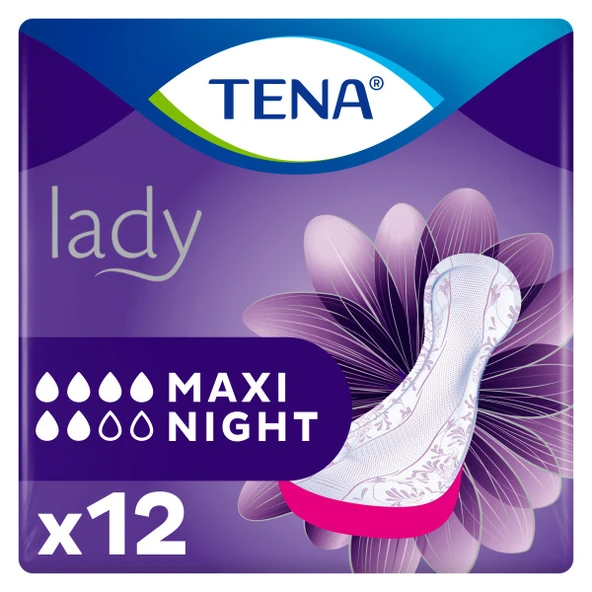 Tena Lady Maxi Night 6 damla Kadın Mesane Pedi 12'li  C2 ürün görseli 1