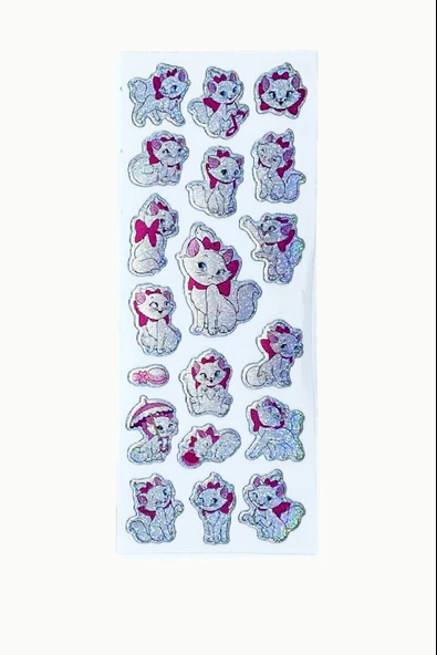 Sticker Kabartmalı Stiker Defter, Planlayıcı Etiket Beyaz Kedi (cb344) 16x7 cm ürün görseli 1