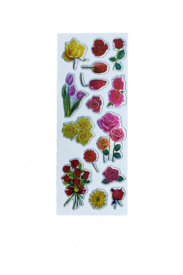 Sticker Kabartmalı Stiker Defter, Planlayıcı Etiket Gül (cb247) 16x7 cm ürün görseli 1