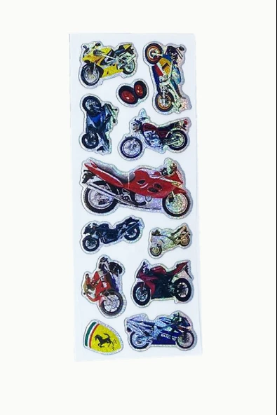 Sticker Kabartmalı Stiker Defter, Planlayıcı Etiket Motosiklet Motor (cb306) 16x7 cm ürün görseli 1
