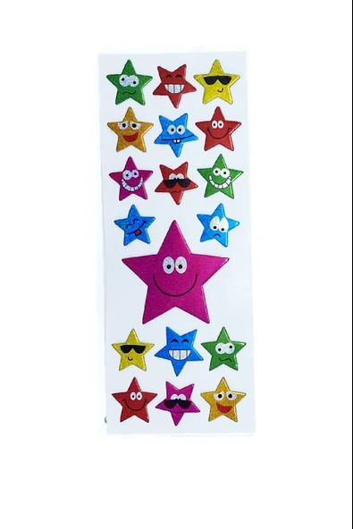 Sticker Kabartmalı Stiker Defter, Planlayıcı Etiket Yıldız Emoji (cb261) 16x7 cm ürün görseli 1