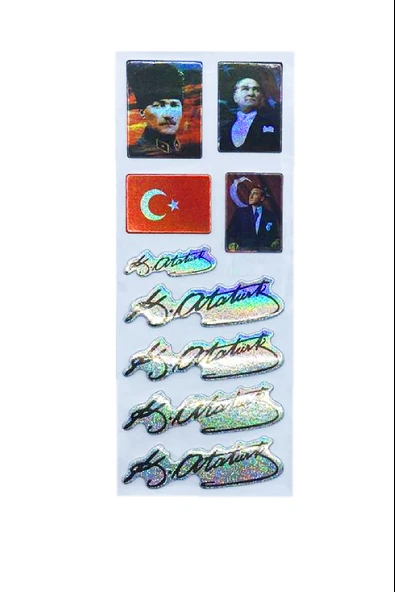 Sticker Kabartmalı Stiker Defter, Planlayıcı Etiket Atatürk İmza (cb346) 16x7 cm ürün görseli 1