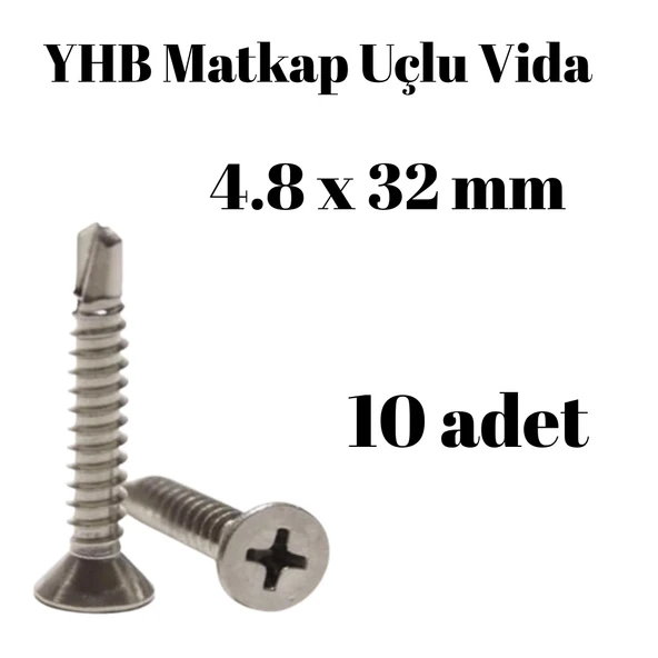 Matkap Uçlu Vida YHB 4.8X32 10 Adet ürün görseli 1