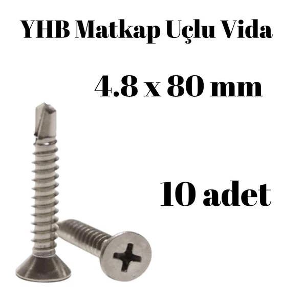 Matkap Uçlu Vida YHB 4.8x80 10 Adet ürün görseli 1