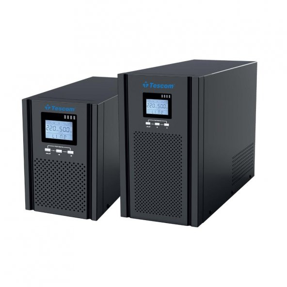 TESCOM TEOS+ 1KVA 1F/1F (2X9AH) 5/10DK LCD ONLINE UPS ürün görseli 1
