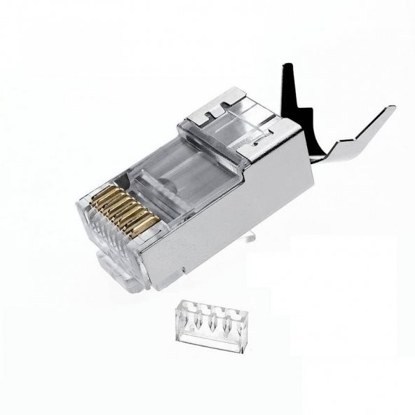 CAT7 METAL KONNEKTÖR RJ45 JACK & AYRAÇ 10LUK PAKET Q-J710M ürün görseli 1