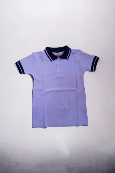Siyah Çizgi Yaka Lila Kısa Kol polo yaka Lakos Tişört ürün görseli 1