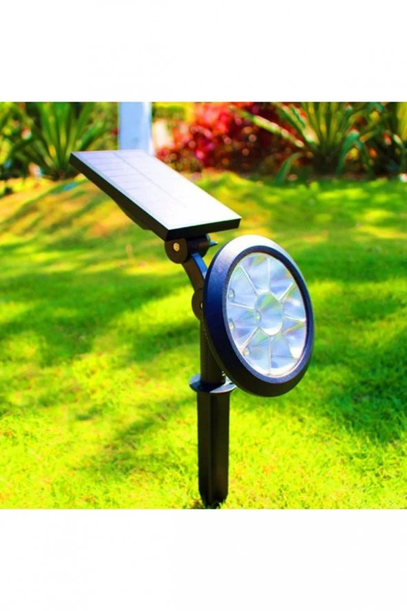 18w Led Solar Kazıklı Çim Armatür Cata Güneş Enerjili Çim Lambası Bahçe Aydınlatma 3200K Gün Işığı ürün görseli 1