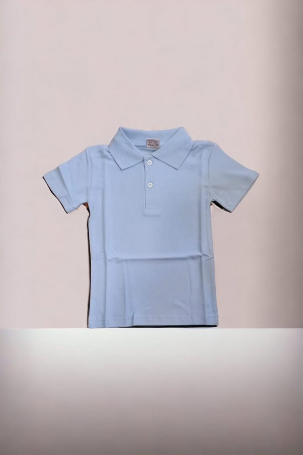 Polo Yaka Tişört Alm Kısa Kol 6-16 Yaş Çocuk açık mavi Okul Tişört/t-shirt ürün görseli 1