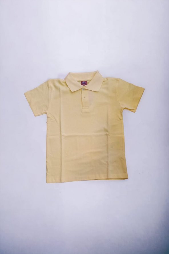 Polo Yaka Tişört Alm Kısa Kol 6-16 Yaş Çocuk açık sarı Okul Tişört/t-shirt ürün görseli 1