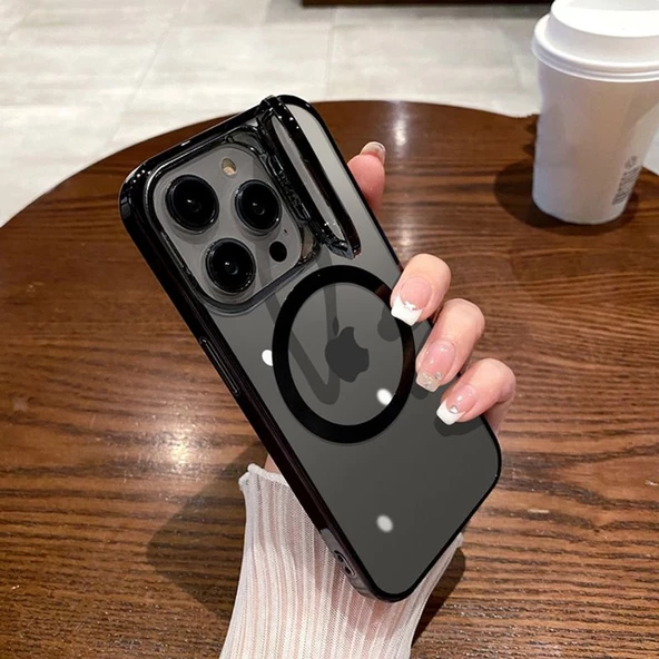Gpack Apple iPhone 14 Pro Kılıf Standlı Magsafeli Cam Kapak Kamera Korumalı ürün görseli 1
