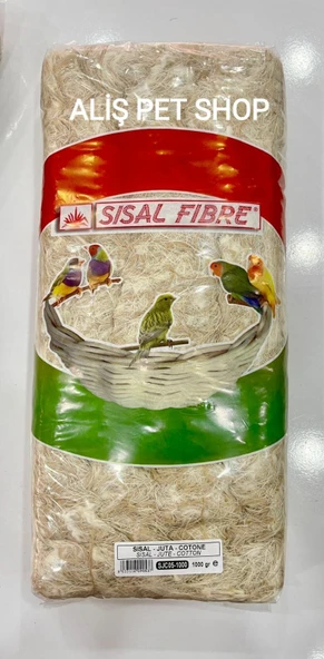 Sisal Fibre Kanaryalar ve Egzotik Kuşlar İçin Hindistan Cevizi-Hint Keneviri Yuva Malzemesi 1000 gr ürün görseli 1