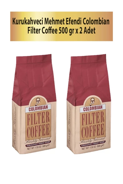 Mehmet Efendi Kurukahveci Colombian Filtre Kahve 500 gr x 2 Adet ürün görseli 1