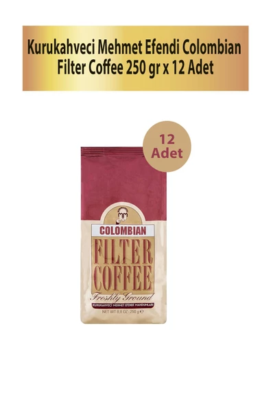 Mehmet Efendi Kurukahveci Colombian Filtre Kahve 250 gr x 12 Adet ürün görseli 1