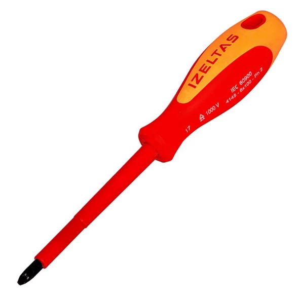 İzeltaş 4,5*80 Elektrikçi İzoleli Yıldız Tornavida 1000V - 4145184580 ürün görseli 1