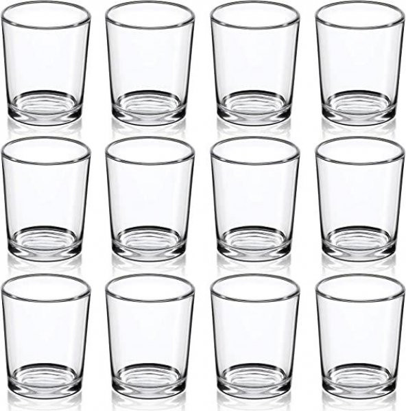 12 Adet 4,5x6cm Shot Bardağı Cam Mumluk Bardak ürün görseli 1