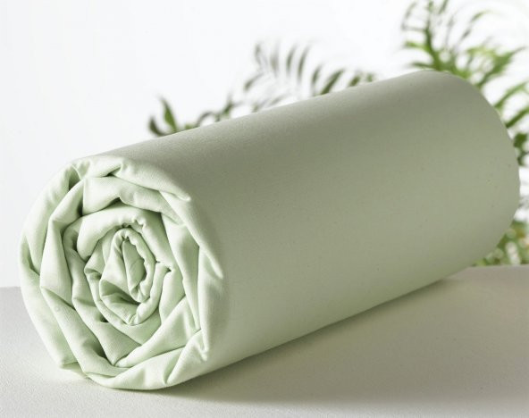 Makiteks 100 Pamuklu Açık Yeşil 100x200+50x70 Tek Kişilik Lastikli Çarşaf Seti ürün görseli 1