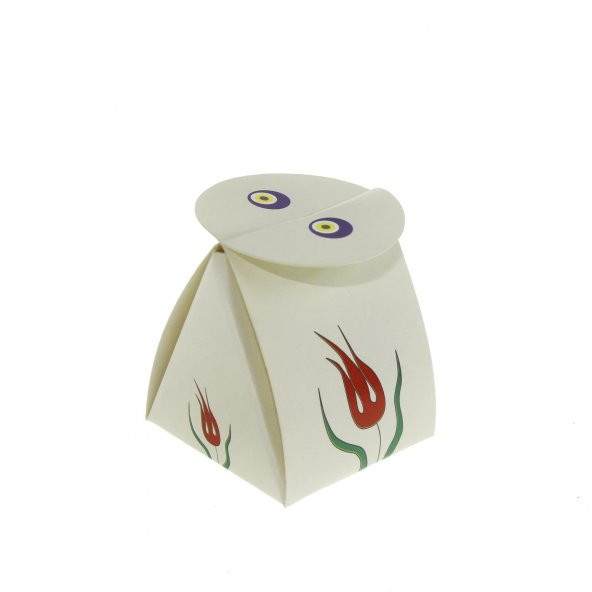 50 Adet 4x4,5cm Mini Karton Lokumluk Lale Desenli Demonte ürün görseli 1