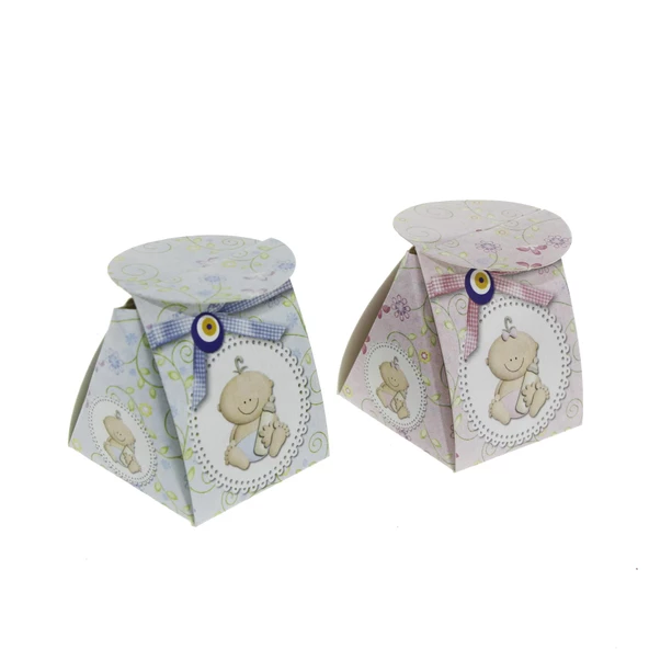50 Adet 4x4,5cm Mini Karton Lokumluk Bebekli Demonte ürün görseli 1