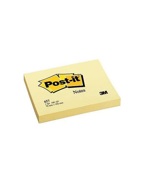 Post-it Yapışkanlı Not Kağıdı Sarı 657 ürün görseli 1
