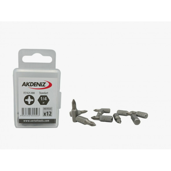 Akdeniz AKD/125 1/4 Yıldız Pz1x25 Mm 192 Adet Bits Uç ürün görseli 1