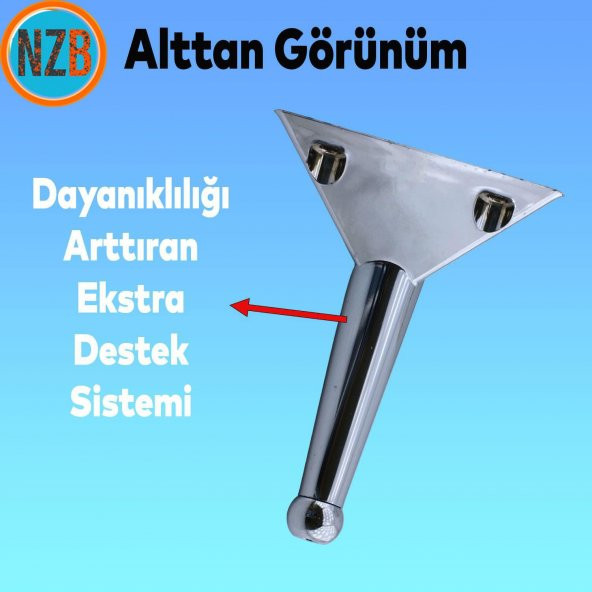 Mobilya Kanepe Sehpa TV Ünitesi Koltuk Ayağı 14 cm Krom Renk Baza Ayak ürün görseli 1