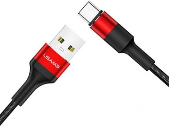 Usams 120Cm 2.0A Usb To Type-C Örgü Kaplama Şarj ve Data Kablosu ürün görseli 1