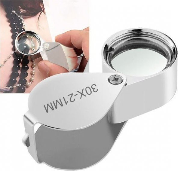 Mini Taşınabilir Lup Büyüteç 30X21MM Kuyumcu Tip Büyüteç Jevelers Loupe Pırlanta Büyüteci ürün görseli 1