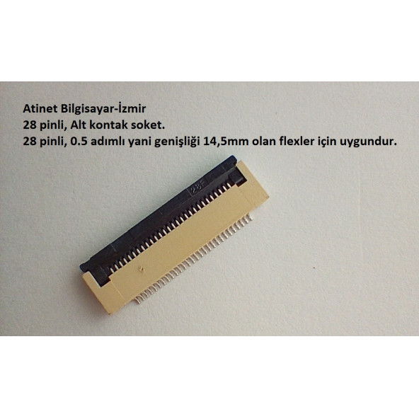 28 Pin 0.5 Adımlı Flex Soketi Flex Ffc Konnektörü 28-0.5-Alt ürün görseli 1