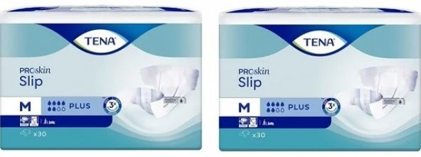 Tena Proskin Slip Plus 6 Damla Orta Boy Medium Belbantlı Hasta Bezi 30Lu 2 Paket / 60 Adet ürün görseli 1