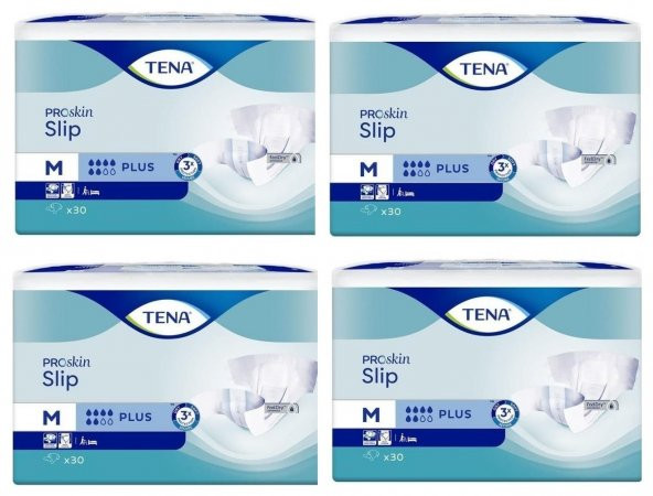 Tena Proskin Slip Plus 6 Damla Orta Boy Medium Belbantlı Hasta Bezi 30Lu 4 Paket / 120 Adet ürün görseli 1