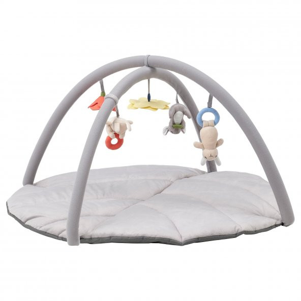 Oyuncaklı Bebek Oyun Halısı 90X49 cm MeridyenDukkan Gri Renk Aktivite-Bebek Jimnastiği Oyun Halısı ürün görseli 1