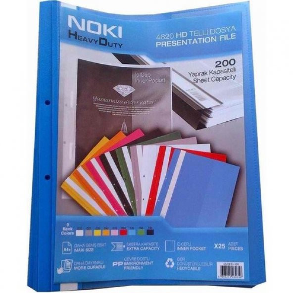 Noki Hd Telli Dosya 25li Mavi ürün görseli 1