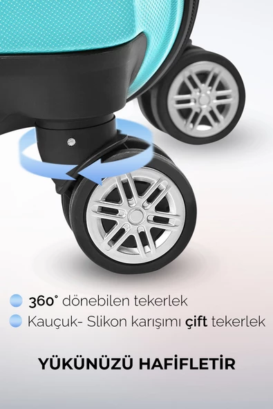 Polo&Sky Elmas Model Su Yeşili Orta Boy Valiz - Resim 5