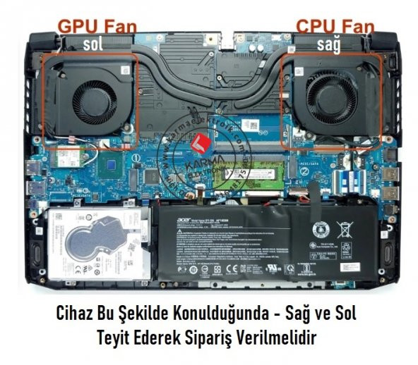 Acer Nitro 5 AN515-55-52TL Notebook Gpu Fanı V2 (Sol) Vga Fan ürün görseli 1