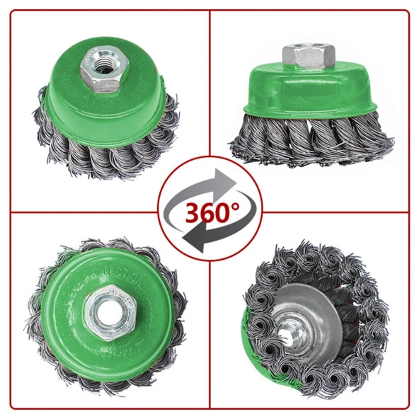 Saçaklı Çanak Fırça Paslanmaz 75 mm M14 - Resim 2