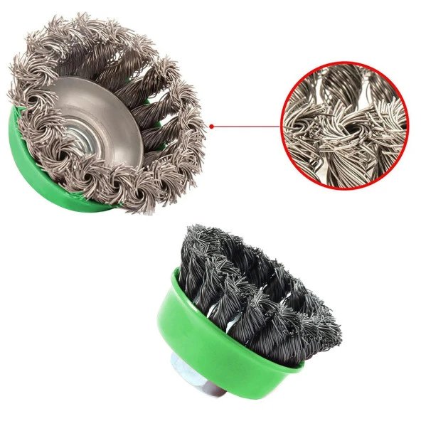Saçaklı Çanak Fırça Paslanmaz 75 mm M14 - Resim 7