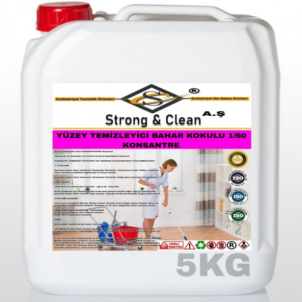 YÜZEY TEMİZLEYİCİ KONSANTRE 1/60 BAHAR KOKULU 5KG ürün görseli 1