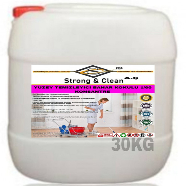 YÜZEY TEMİZLEYİCİ KONSANTRE 1/60 BAHAR KOKULU 30KG ürün görseli 1
