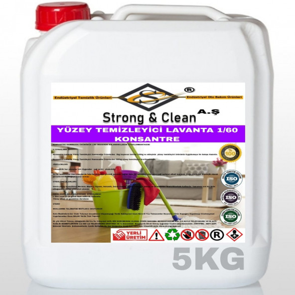 YÜZEY TEMİZLEYİCİ KONSANTRE 1/60 LAVANTA KOKULU 5KG ürün görseli 1